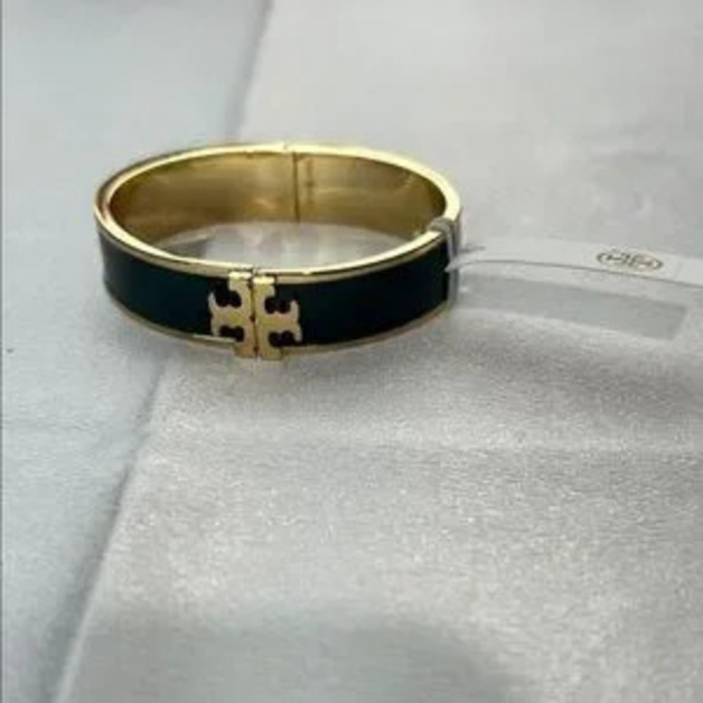 Brand new Tory Burch bracelet green and gold Kira Enamel